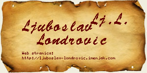 Ljuboslav Londrović vizit kartica